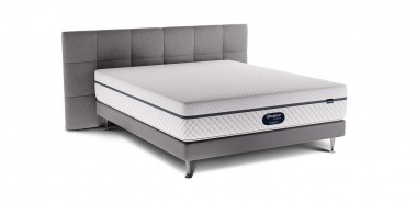 MATELAS SIMMONS BEAUTYREST ADVANCE 160x200 avec tête de lit tissu gris