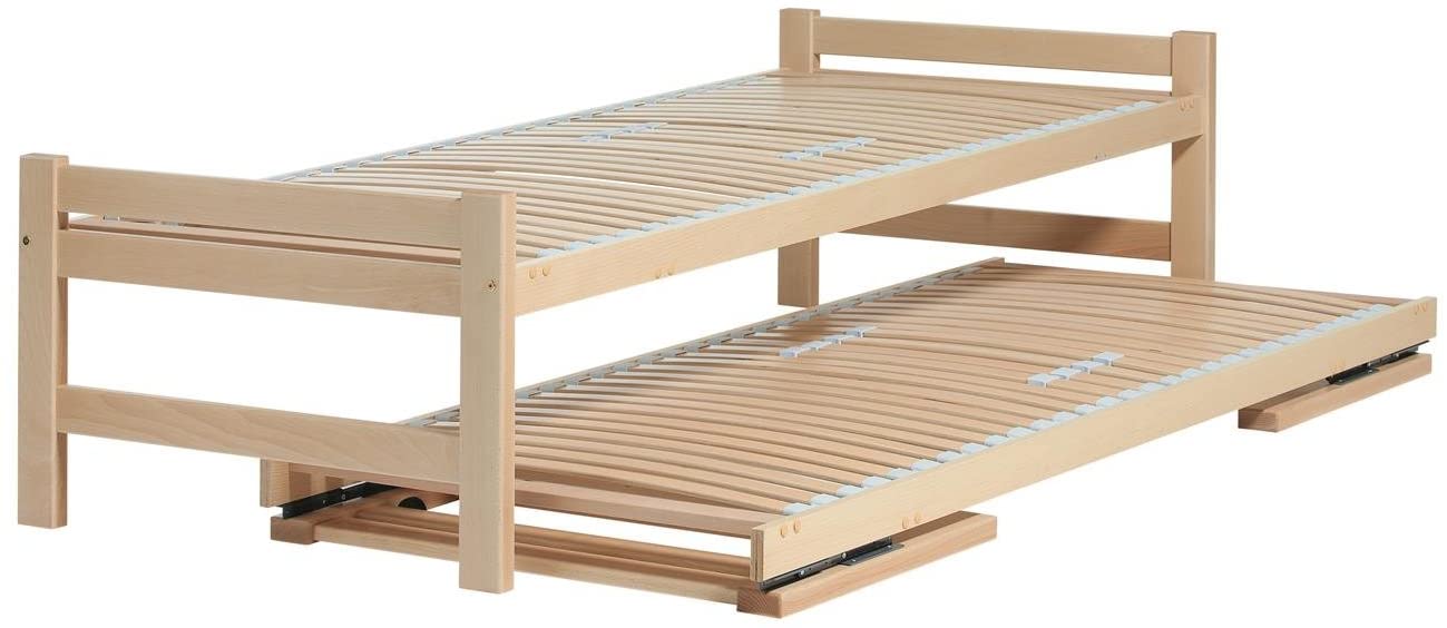 Cadre de Lit Jooken Twin. Lit d'abattable en bois sur pied