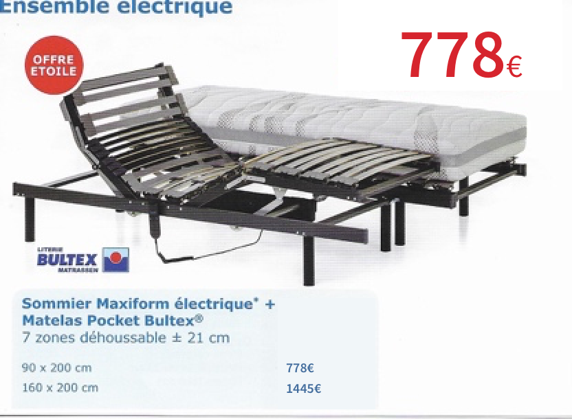 ENSEMBLE ELECTRIQUE MAXIFORM + POCKET BULTEX 90x200