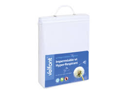 PROTEGE MATELAS IMPERMEABLE RESPIRABLE VELFONT blanc dans son emballage
