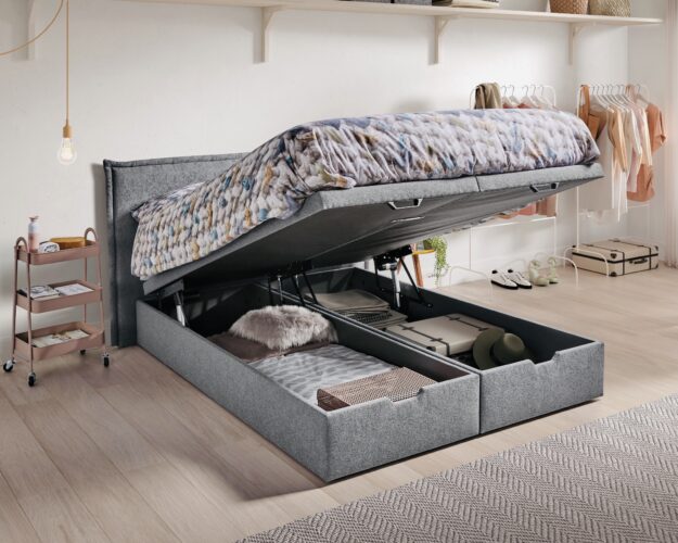 Boxspring velda space se relève avec des rangements