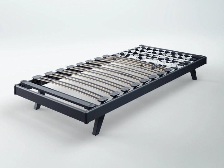 Sommier lattoflex hybrid 2 fixe 90x200 sur pieds avec des lattes