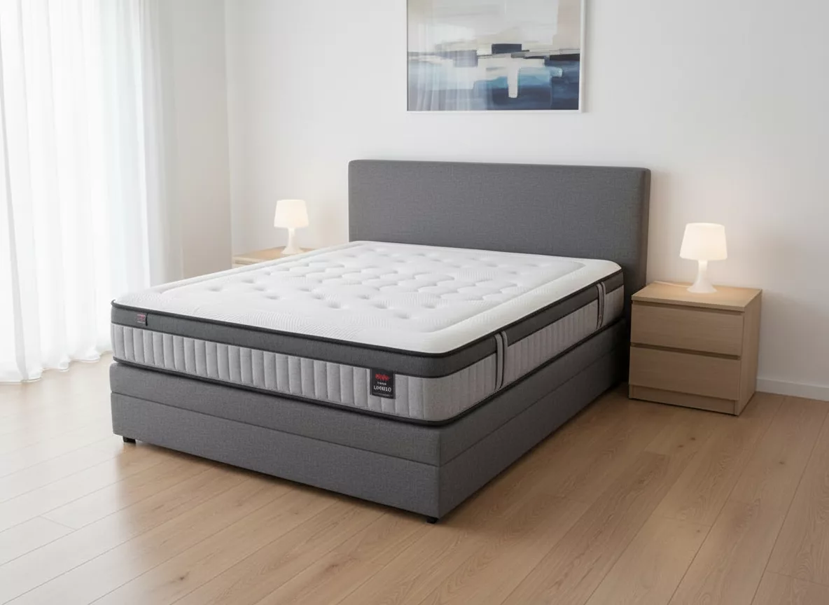 Matelas Gomarco Extra Lumbar 160x200 sur boxspring dans une chambre