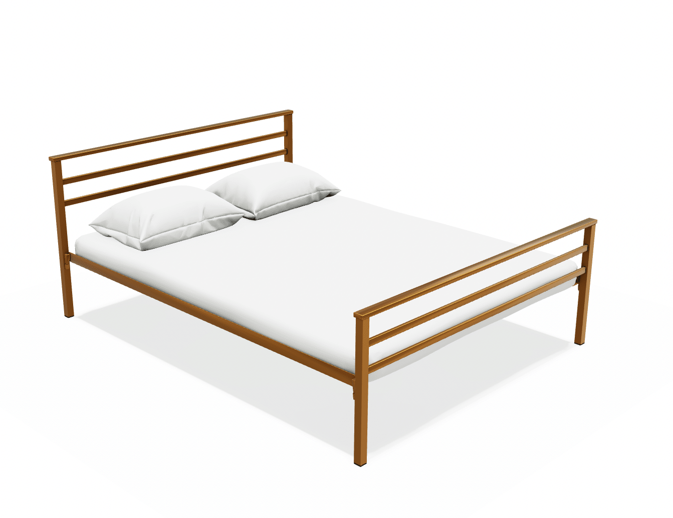 cadre de lit brun avec un matelas 160x200