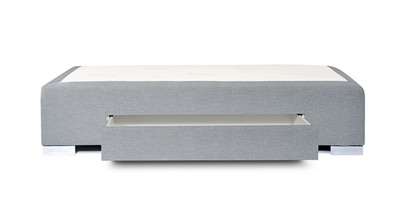 Boxspring revor easy 90x200 de couleur gris avec rangement