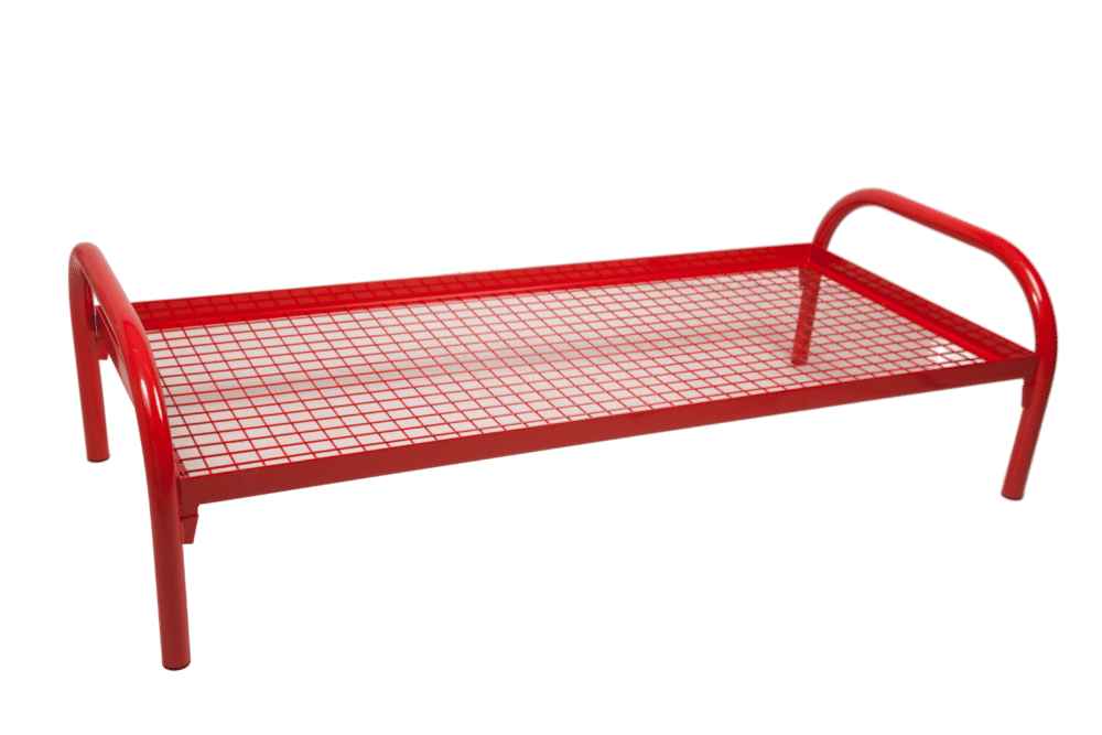 Lit Goliat en aluminium rouge pour une personne