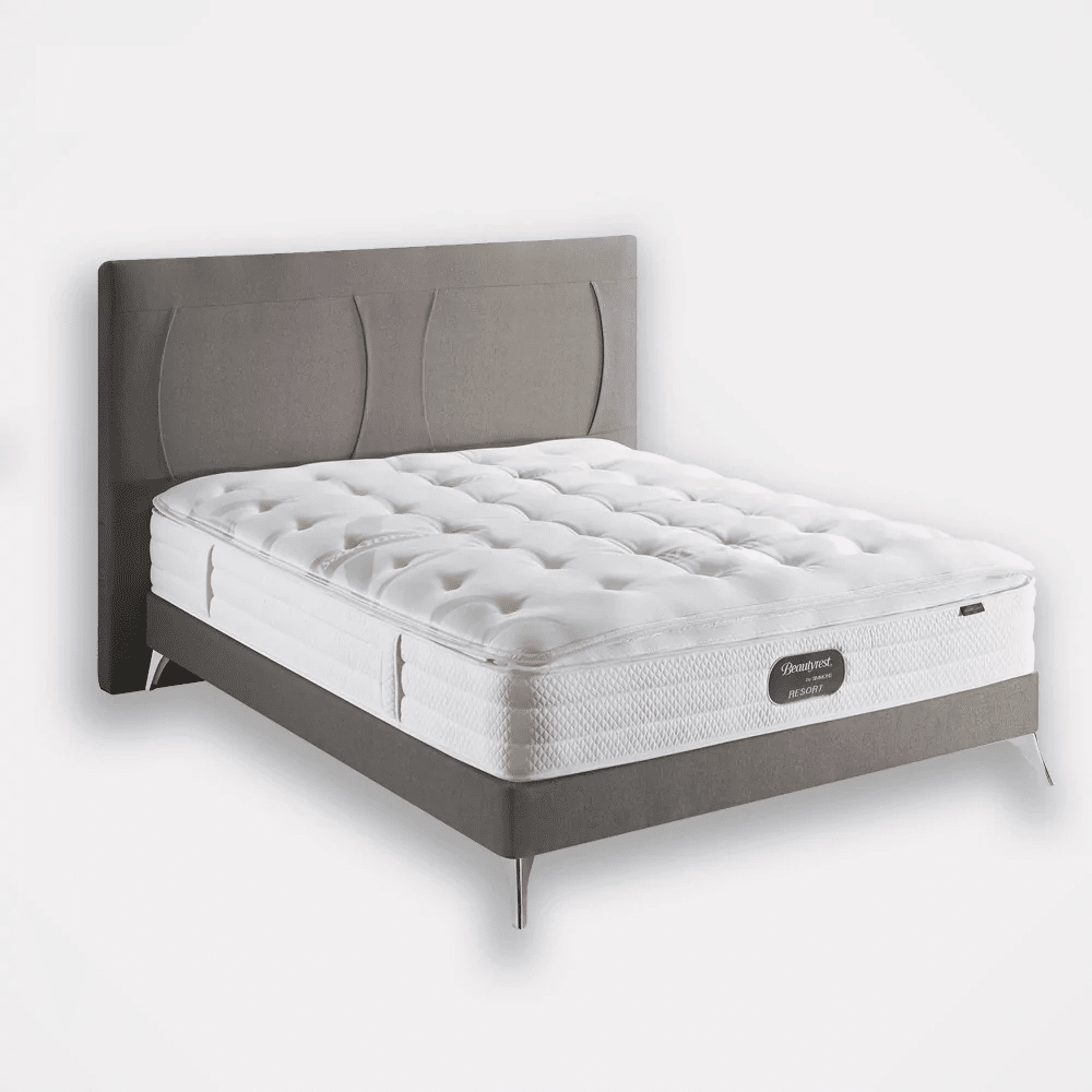 MATELAS BEAUTYREST RESTORT LAKE gris avec matelas blanc de 180x200