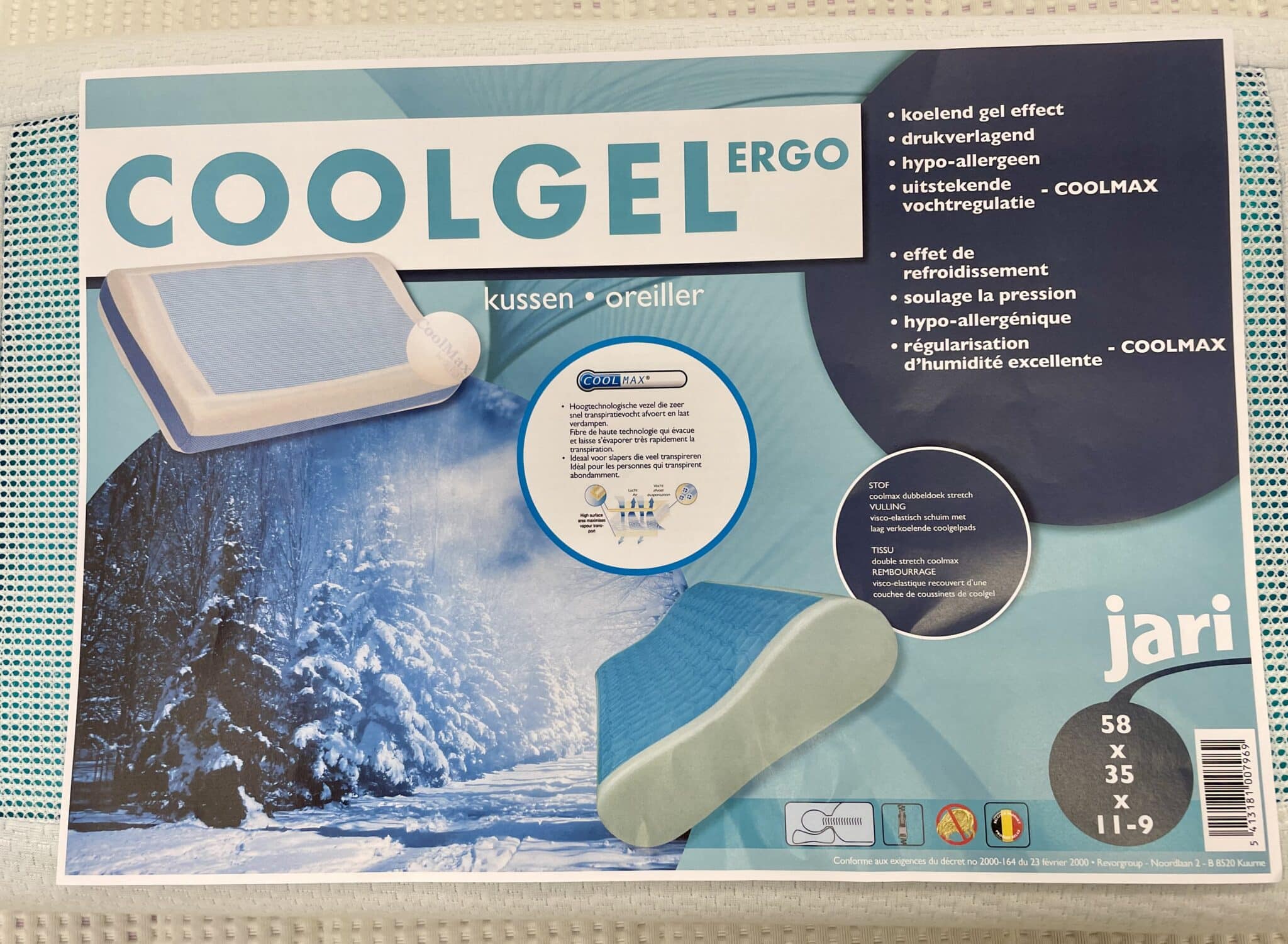 Oreiller Coolgel Ergonomique