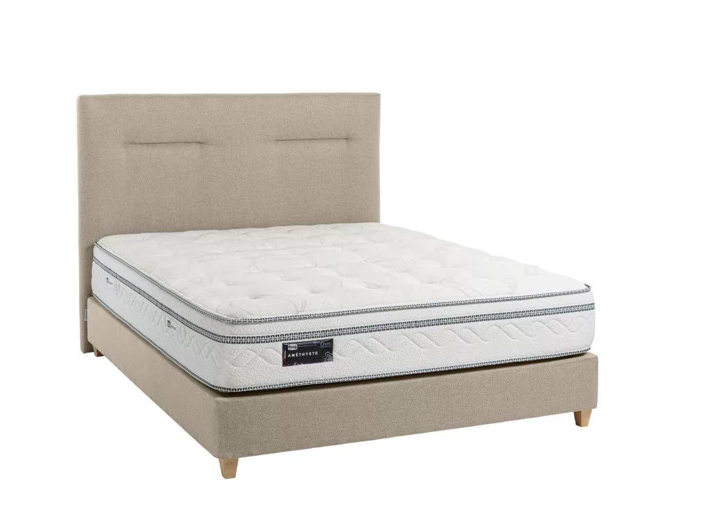 Matelas Simmons Améthyste 160x200 avec un boxspring en tissu