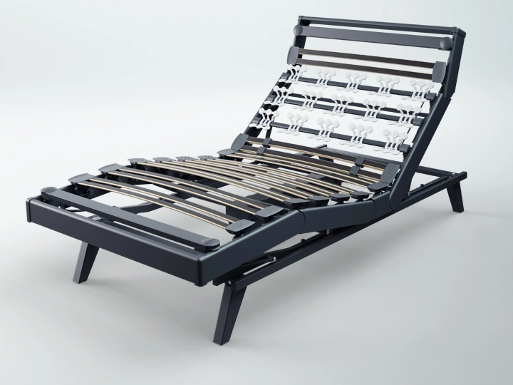 Sommier Lattoflex Hybrid 2 électrique 90x200 sur pieds à lattes